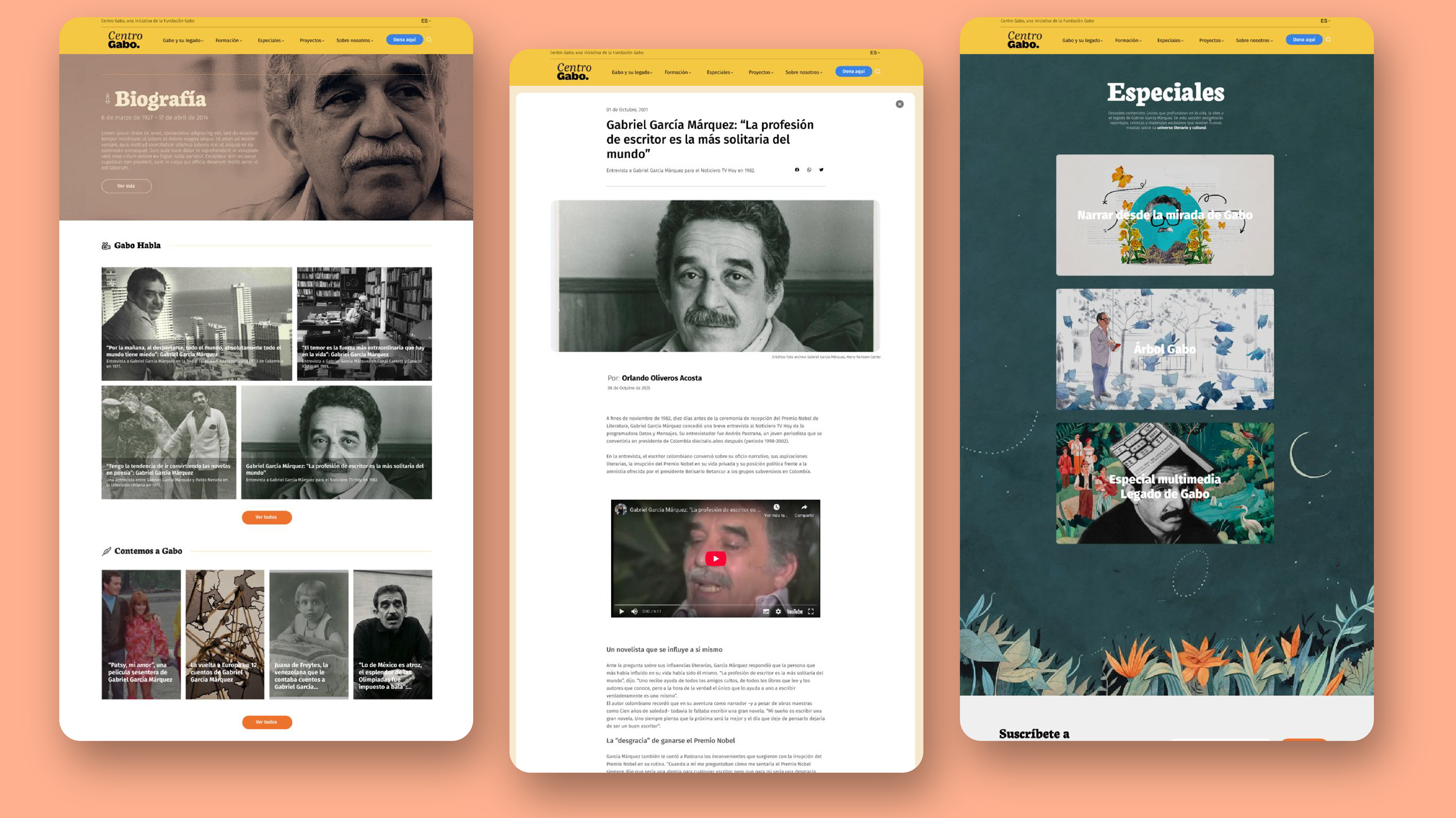 Diseño interfaz centro Gabo