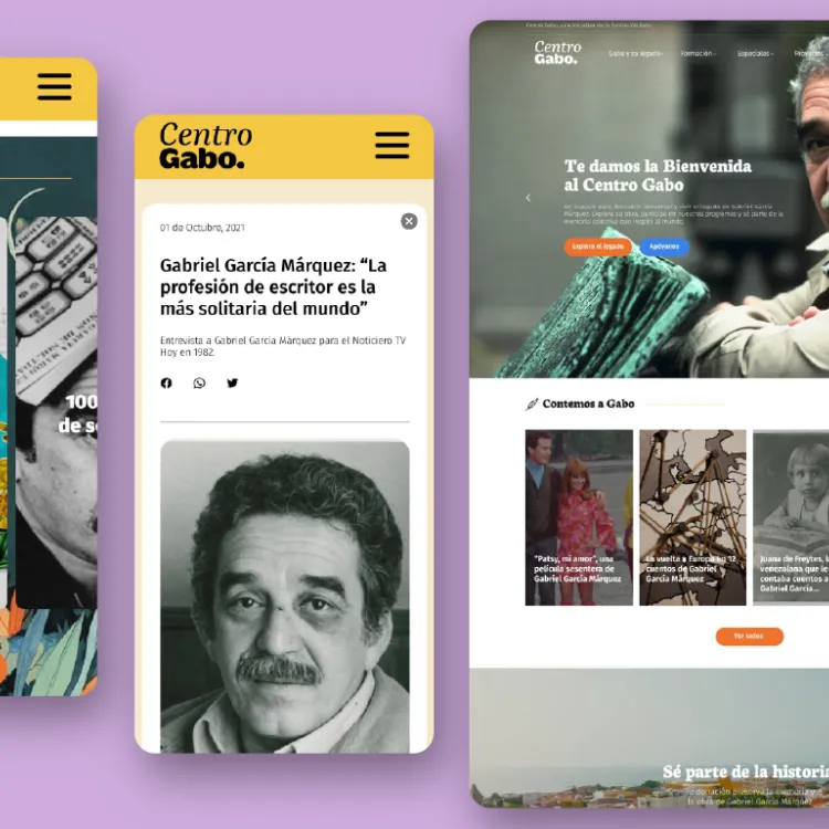 Interfaz diseño web Centro Gabo